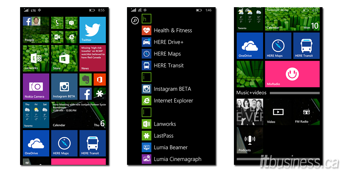 Базовый интерфейс Windows Phone не изменился с самой первой версии