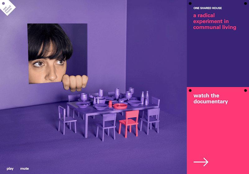Первый проект в   Портфолио Филиппо Белло   использует фиолетовую цветовую гамму, которая добавляет креативности